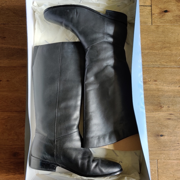 St. John's Bay Black Leather Riding Boots - Picture 2 of 4